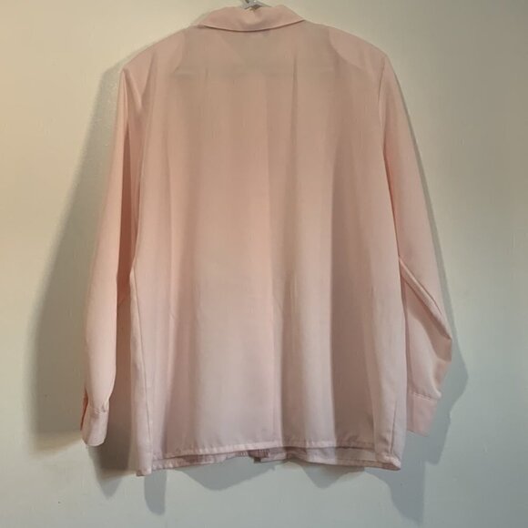 Vintage 80’s Fairset Ballet Pink Pleated Blouse with Detachable Pearls Korea - Picture 7 of 8